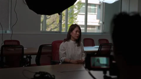 Interview Behind the Scenes Showing Interviewee in Action 스톡 동영상 325836737