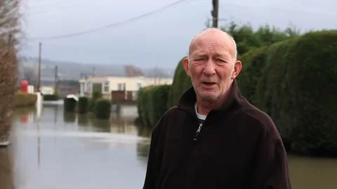 Interview Bob Yalding  Flood 31st Jan 2014 Stock Footage 166125810