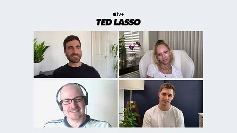 Interview with Brett Goldstein, Juno Temple, Phil Dunster for Ted Lasso, 2020 Video stock 138805272