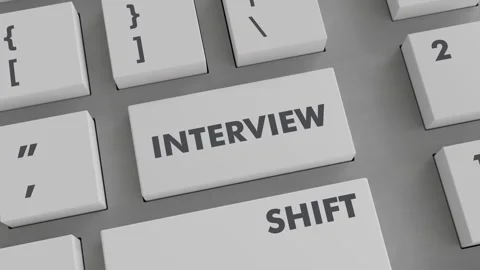 INTERVIEW BUTTON PRESSING ON KEYBOARD | Stock Video | Pond5