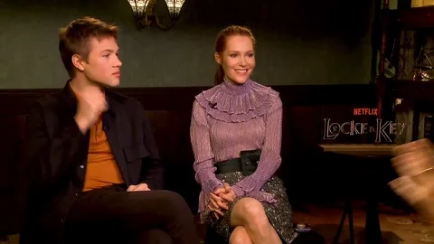 Interview of C. Jessup, D. Stanchfield at Press Junket, "Locke &amp; Key " - 2020 Video stock 125805955