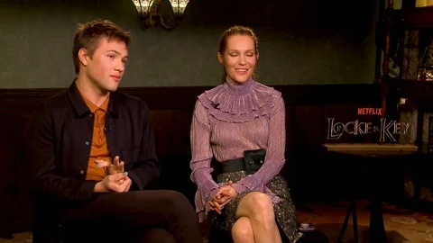 Interview of C. Jessup, D. Stanchfield at Press Junket, "Locke &amp; Key " - 2020 Stock Footage 125805980