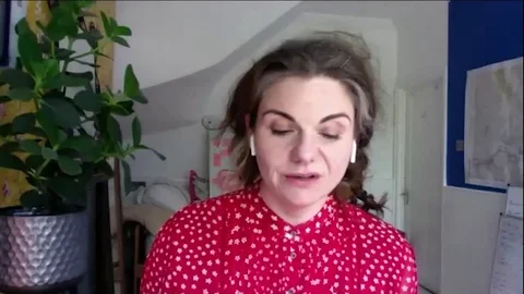 Interview with Caitlin Moran for How To Build A Girl, Press Junket  2020 Stock Footage 138635871