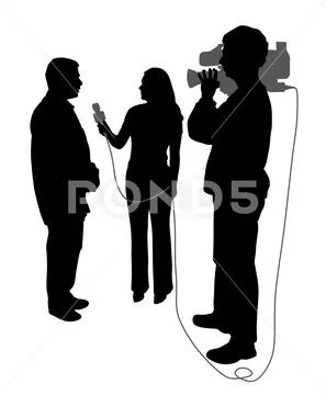 Interview with cameraman イラスト素材