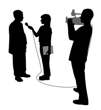 Interview with cameraman Stock Illustration