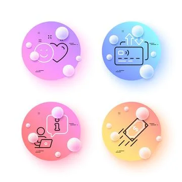 Interview, Card and Fast payment minimal line icons. For web application Illustrazione stock
