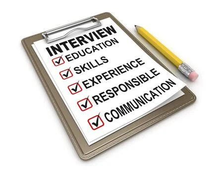 Interview Checklist, This is a computer generated and 3d rendered picture Stock Illustration