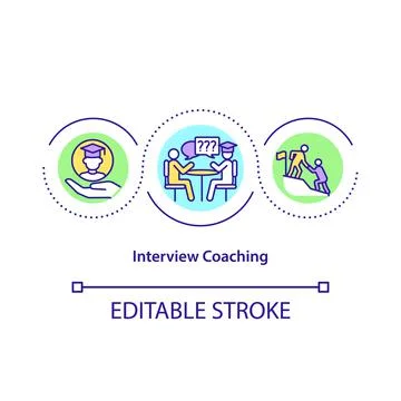 Interview coaching concept icon Illustrazione stock