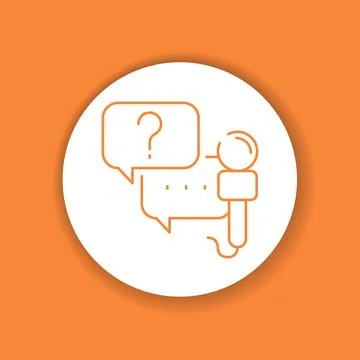 Interview color glyph icon. Custom video content. Stock Illustration