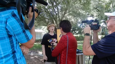 Interview concerning immigrant chilidren. Orlando Florida July 2,2019 Stock Footage 111667241