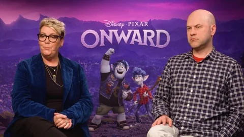 Interview of Dan Scanlon and Kori Rae for 'Onward' from Disney and Pixar 2020 Stock Footage 128809885