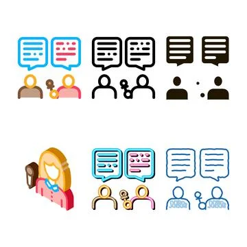 Interview discuss icon vector modern outline 스톡 일러스트