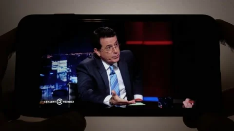 Interview with Elon Musk seen from The Smartphone Stock Footage 157653328