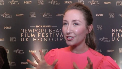 Interview with Erin Doherty at Newport Beach FF UK Honours event - 2020 Stock Footage 125802216