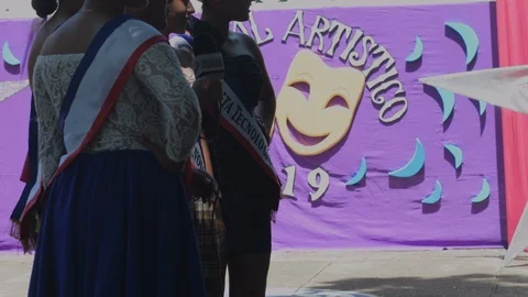 Interview at fair in Guatemala Stock Footage 114771936