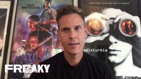 Interview with famous actor Chris Landon for movie 'Freaky' - 2020 Video stock 161189331