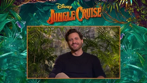 Interview with famous actor Edgar Ramirez for movie 'Jungle Cruise' - 2021 Stock Footage 161184776
