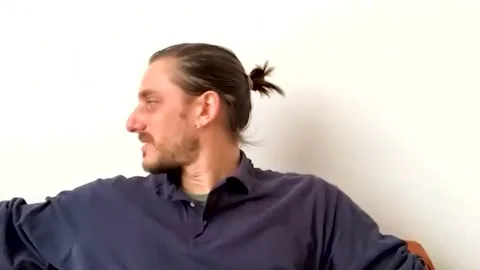 Interview with famous actor Luca Marinelli for movie 'Martin Eden' - 2021 Video stock 161192615