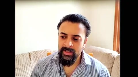 Interview with famous actor Vikash Bhai for movie 'Limbo' - 2021 Video stock 161185244