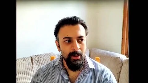 Interview with famous actor Vikash Bhai for movie 'Limbo' - 2021 Video stock 161185368