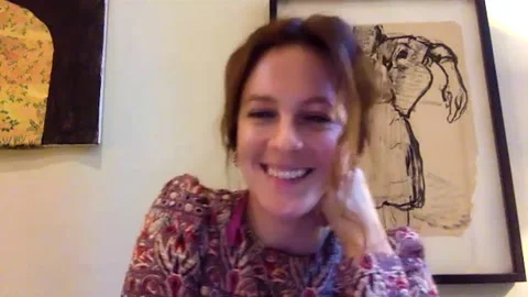 Interview with famous actress Phoebe Fox for movie 'The Great' - 2020 Video stock 154358341