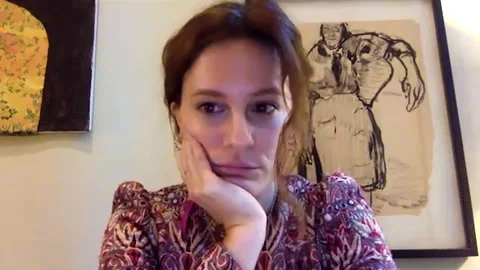 Interview with famous actress Phoebe Fox for movie 'The Great' - 2020 Video stock 154358714