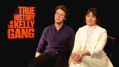 Interview of G.MacKay, E.Davis about 'True History of the Ned Kelly Gang' 2020 Stock Footage 128809678