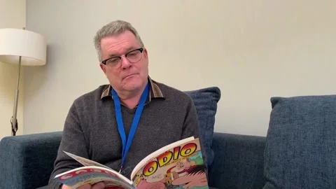 Interview with 'Hate' cartoonist Peter Bagge, Barcelona, ES - 07 May 2022 Stock Footage 204125741
