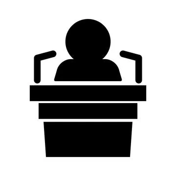 Interview icon for campaign speech and politics. Vector. Stock Illustration