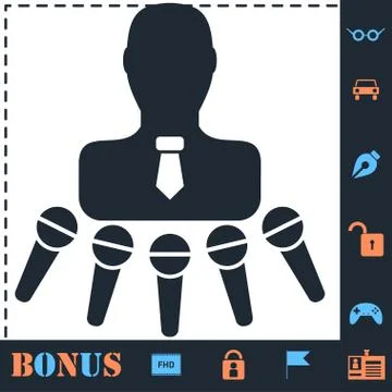 Interview icon flat Illustrazione stock