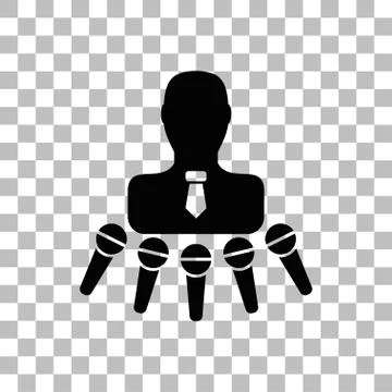 Interview icon flat Illustrazione stock