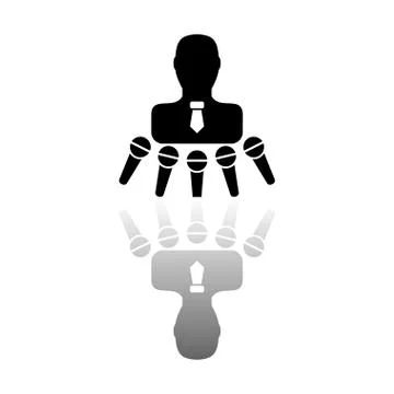 Interview icon flat Illustrazione stock
