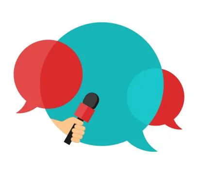 Interview icon or press conference Stock Illustration