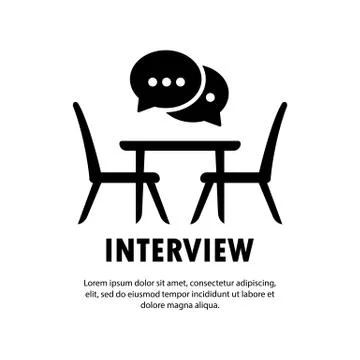 Interview icon. People sitting at the table simple line icon. Business meeting Stock Illustration