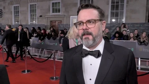 Interview with Jeff Groth at red carpet during BAFTAs - London 2020 Stock Footage 125802064