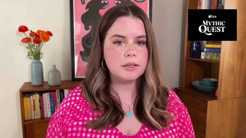 Interview with Jessie Ennis talking about 'Mythic Quest season 2' - 2021 Video stock 158105434
