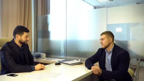 Interview for a job in the office Stock Footage 85669302