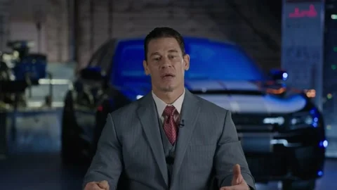 Interview with John Cena, the new villain in "Fast and Furious", Los Ángeles, ES Vídeo Stock 204043532