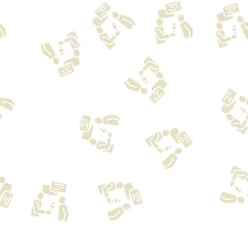 Interview journalist glyph seamless pattern Illustrazione stock