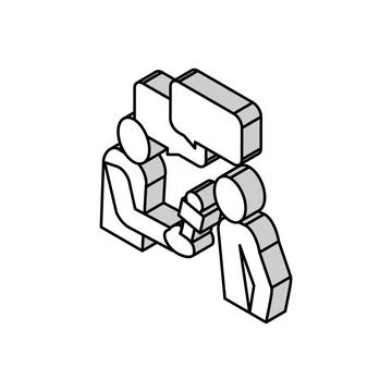Interview journalist isometric icon vector illustration Stock Illustration