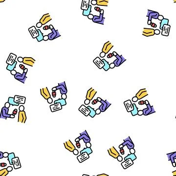 Interview journalist vector seamless pattern 스톡 일러스트