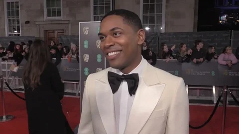 Interview with Kelvin Harrison Jr. at red carpet during BAFTAs - London 2020 Video stock 125802204