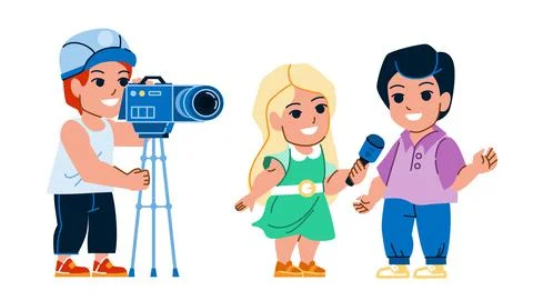 Interview kid vector Stock-Illustration