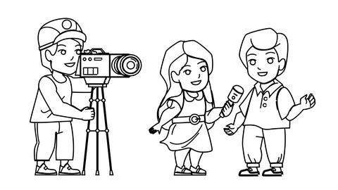 Interview kid vector Stock-Illustration