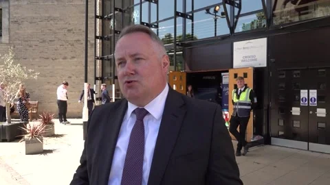 Interview with leader of the Welsh Conservatives at the Welsh party Conference Stock Footage 309315078