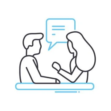 Interview line icon, outline symbol, vector illustration, concept sign Stock-Illustration