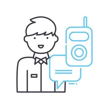 Interview line icon, outline symbol, vector illustration, concept sign Stock Illustration