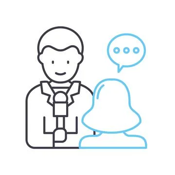 Interview line icon, outline symbol, vector illustration, concept sign Stock Illustration