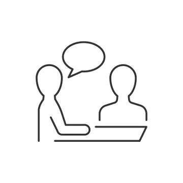 Interview line icon on white background. Vector illustration Stock Illustration