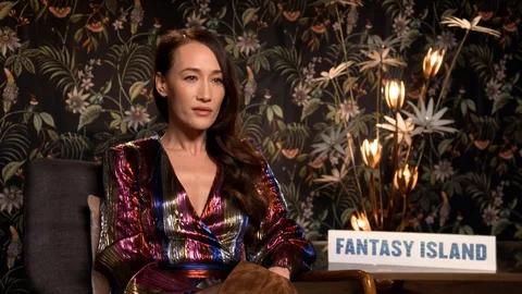 Interview with Maggie Q at Press Junket premiere of 'Fantasy Island' 2020 Video stock 128808523